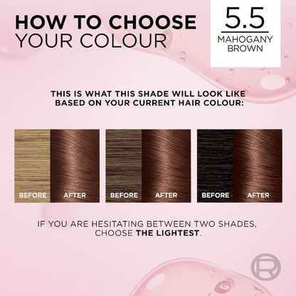 Loreal Paris Excellence Creme Hair Colour 5.5 Mahogany Brown Each