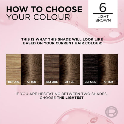 L'oreal Excellence Creme Hair Colour 6 Light Brown Each
