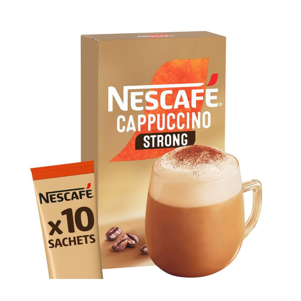 Nescafe Strong Cappuccino Coffee Sachets - 10 pack