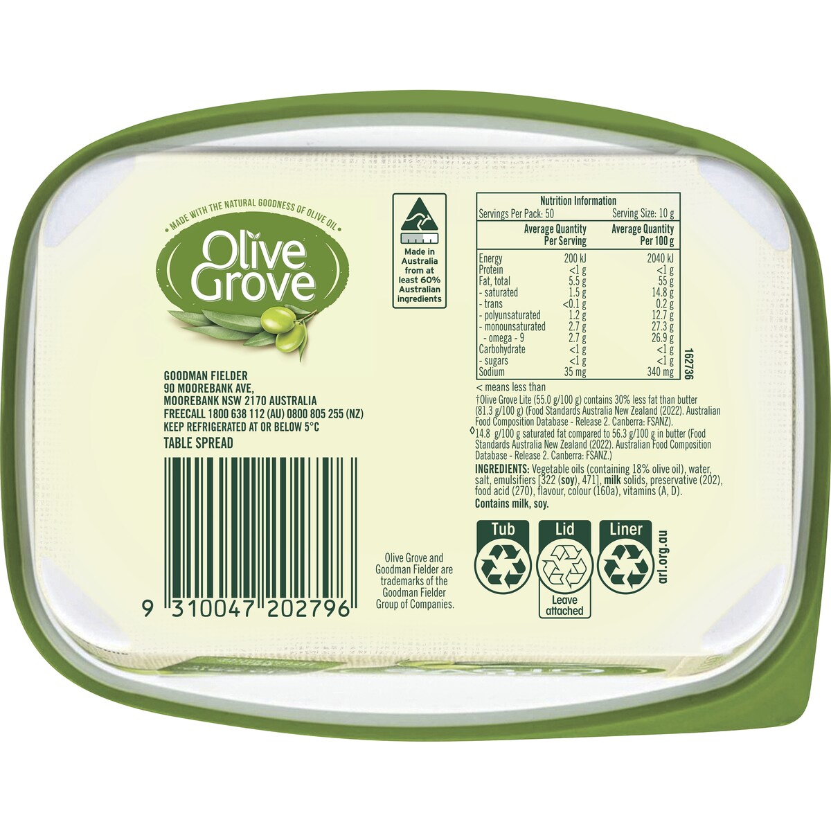 Olive Grove Lite Spread 500g