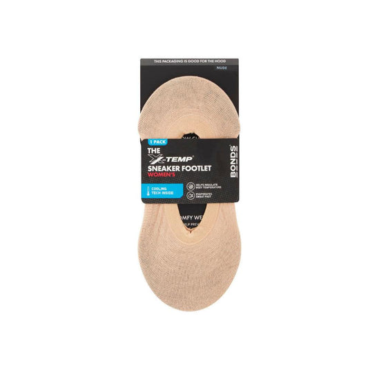 Bonds Womens Xtemp Sneaker Footlet Nude 8+ - 1 Pack