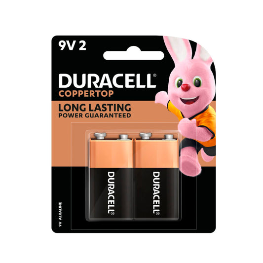 Duracell Coppertop 9v Alkaline Batteries - 2 Pack