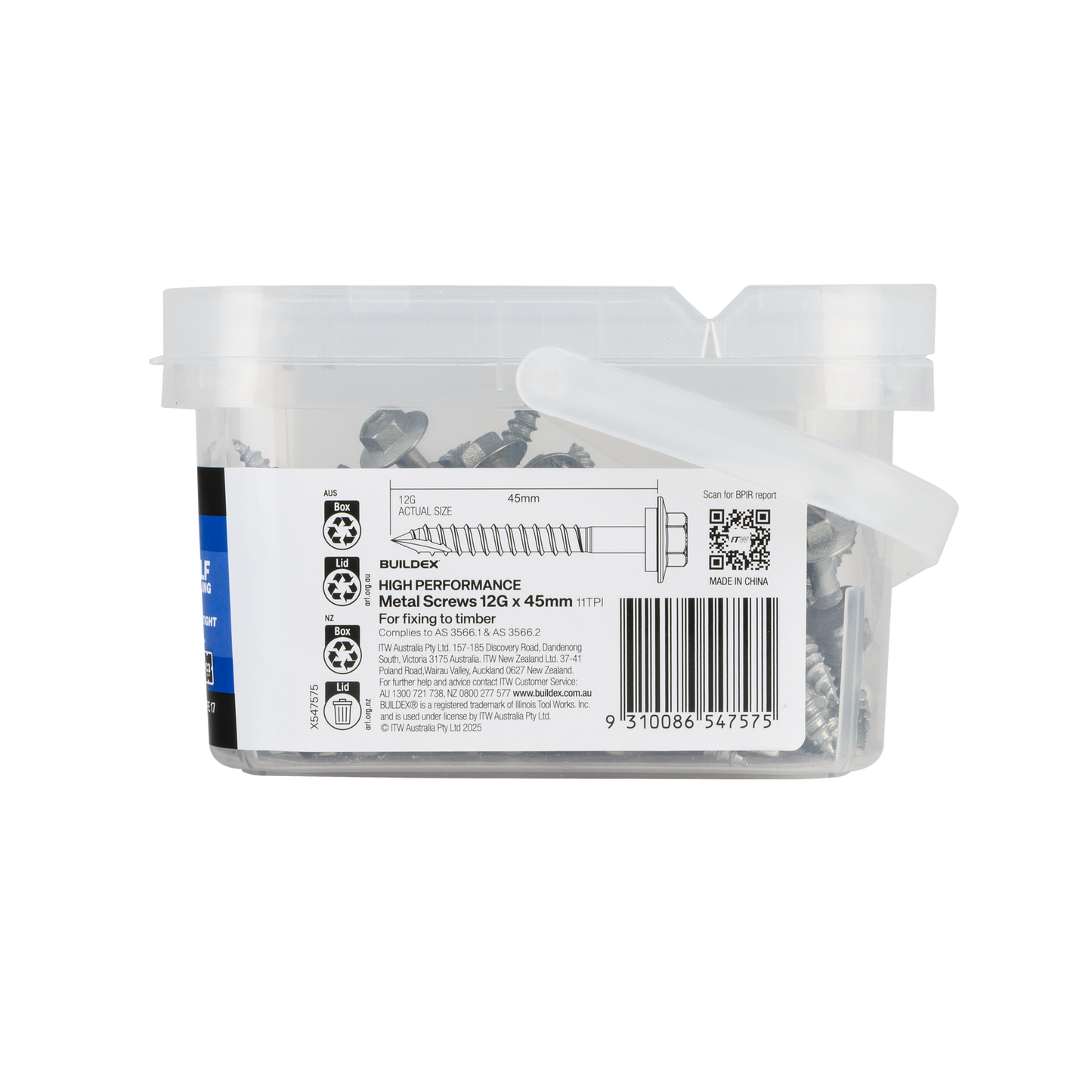 Buildex Cladding Screws - 12g x 45mm - 100 Pack