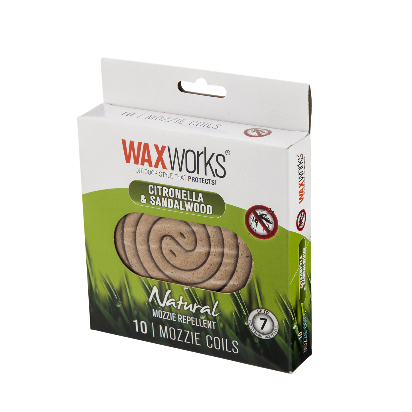 Waxworks Citronella Sandalwood Mosquito Repellent Coil - 10 Pack - 120 x 146mm