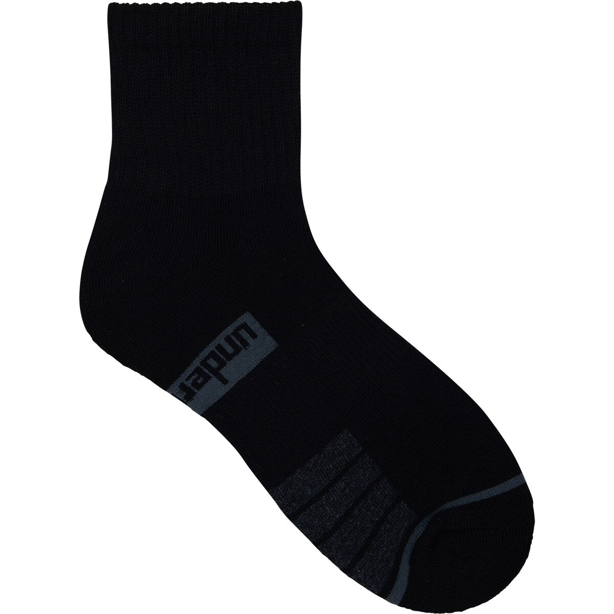 Underworks Mens Sport Quarter Crew Black 7 To 10 3 Pack
