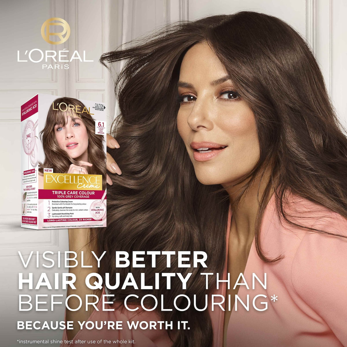 Loreal Paris Excellence Creme Hair Colour 6.1 Light Ash Brown Each