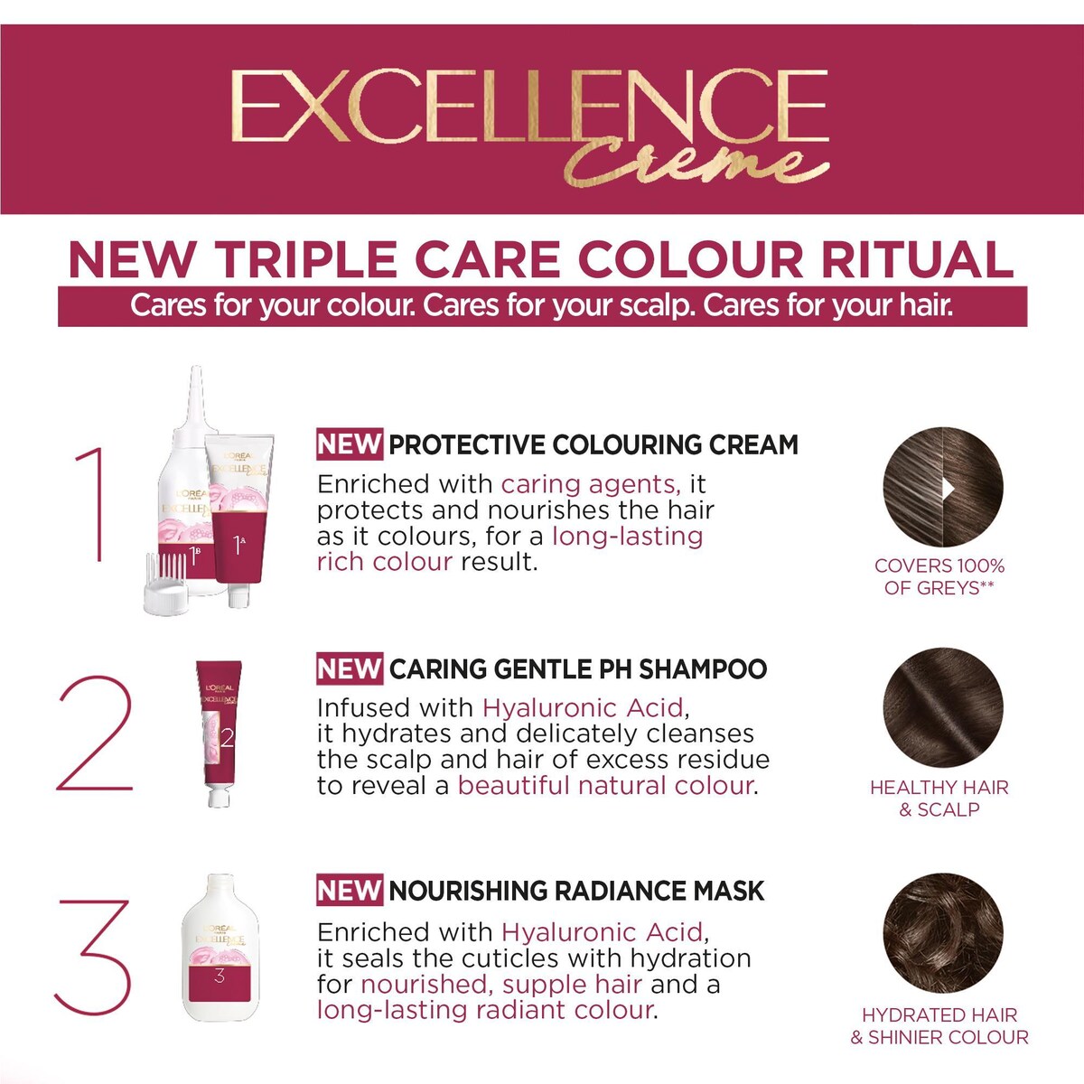 Loreal Excellence Creme Hair Colour 6.1 Light Ash Brown Each