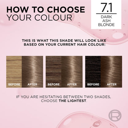 Loreal Paris Excellence Creme Hair Colour 7.1 Dark Ash Blonde Each