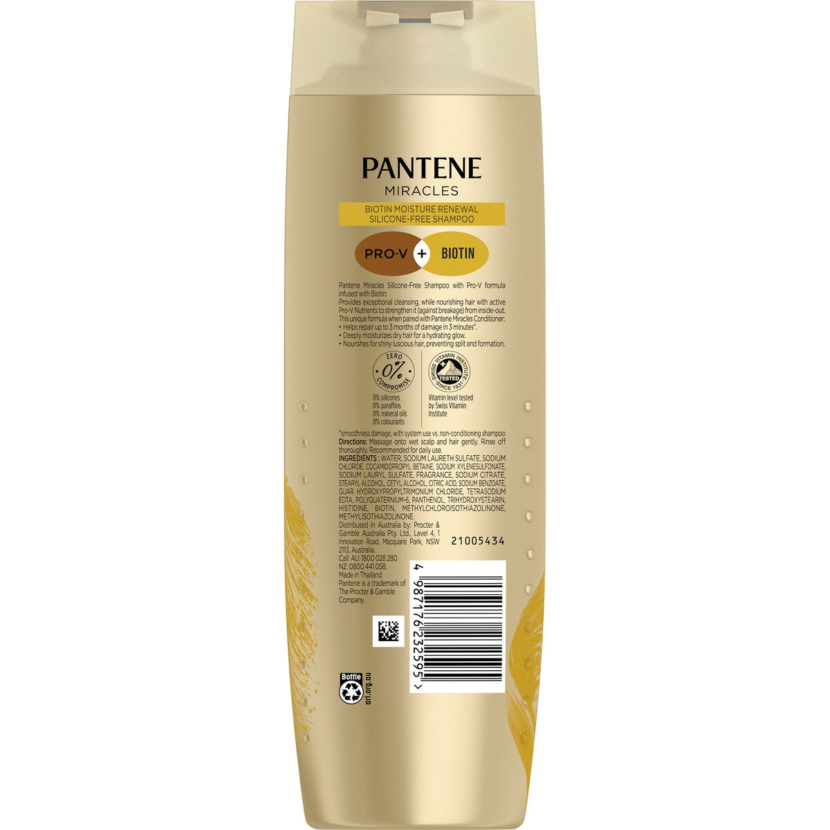 Pantene Biotin Silicone-Free Shampoo 375mL
