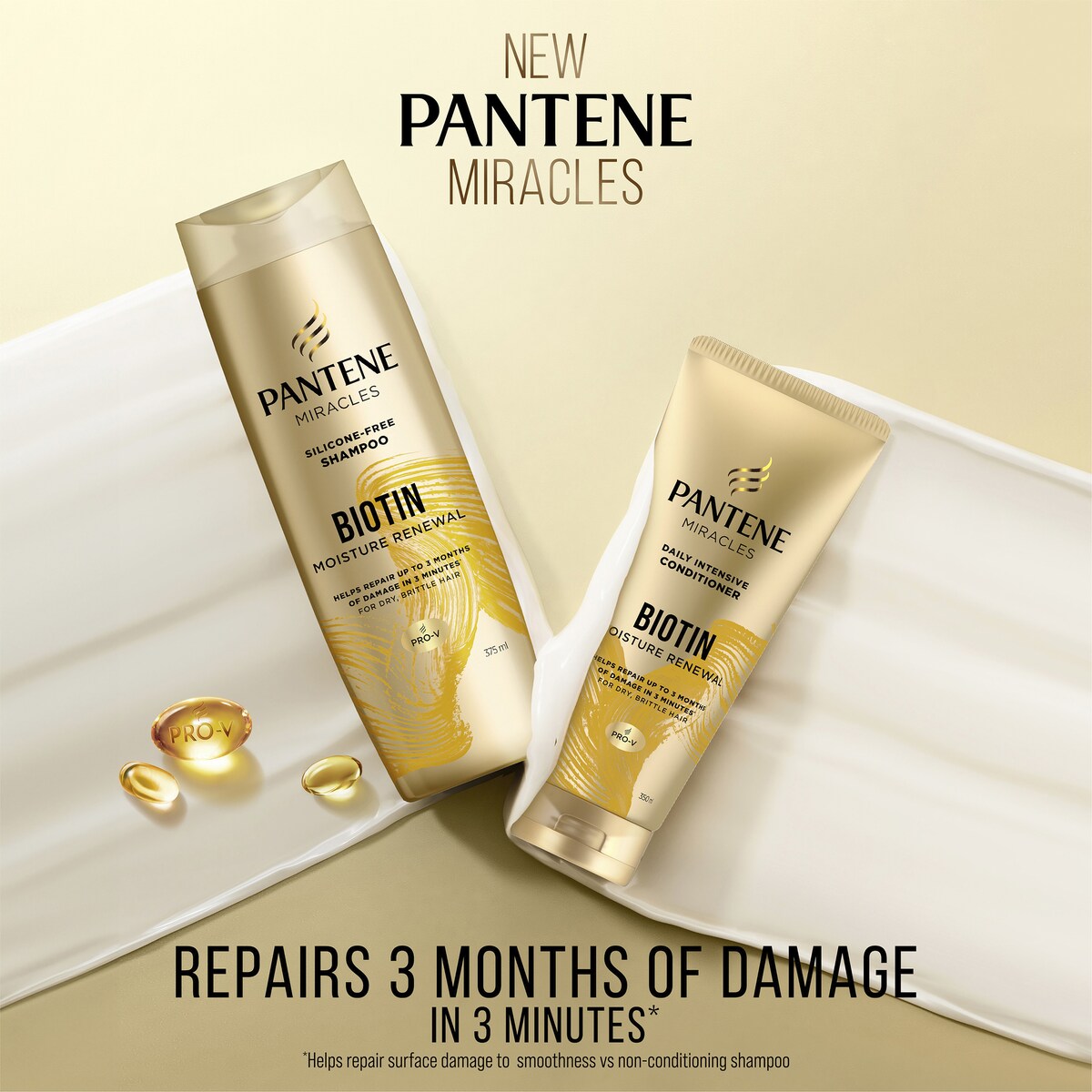 Pantene Biotin Silicone-Free Shampoo 375mL