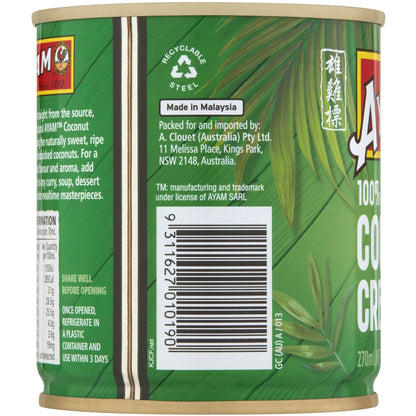 Ayam 100% Natural Coconut Cream 270ml
