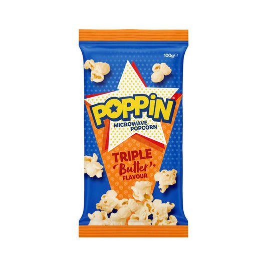 Poppin Microwave Popcorn Triple Butter - 100g