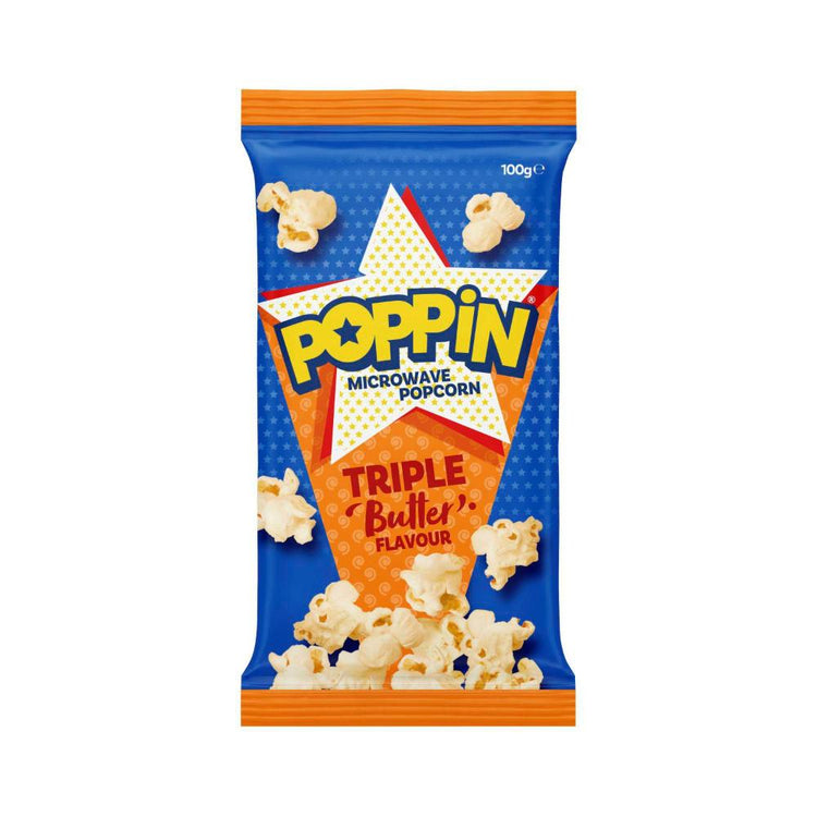 Poppin Microwave Popcorn Triple Butter - 100g