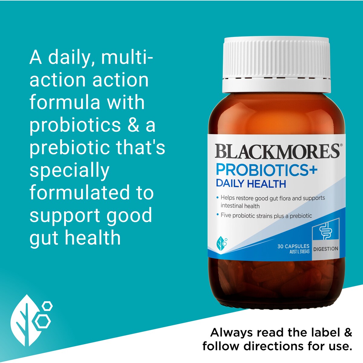 Blackmores Probiotics+ Daily Health Gut Health Vitamin Capsules 30 pack
