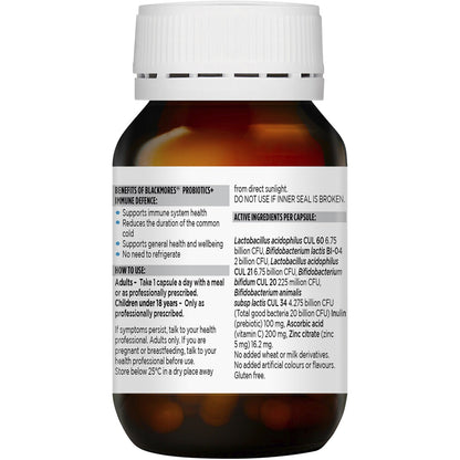 Blackmores Probiotics+ Immune Defence Gut Health Vitamin Capsules 30 pack