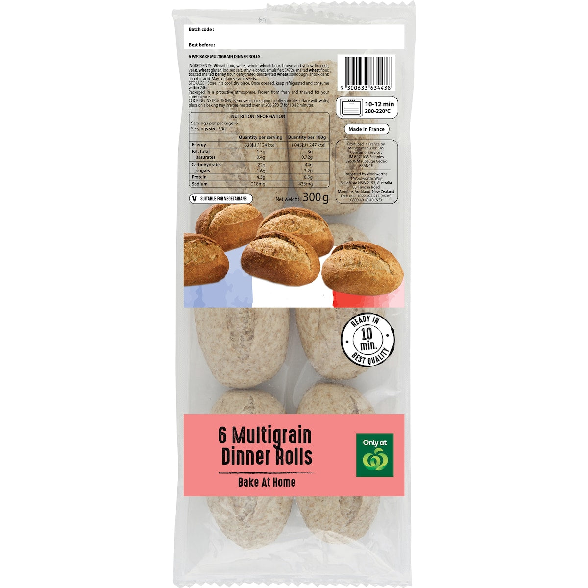Menissez Bake At Home Multigrain Dinner Rolls 6 Pack