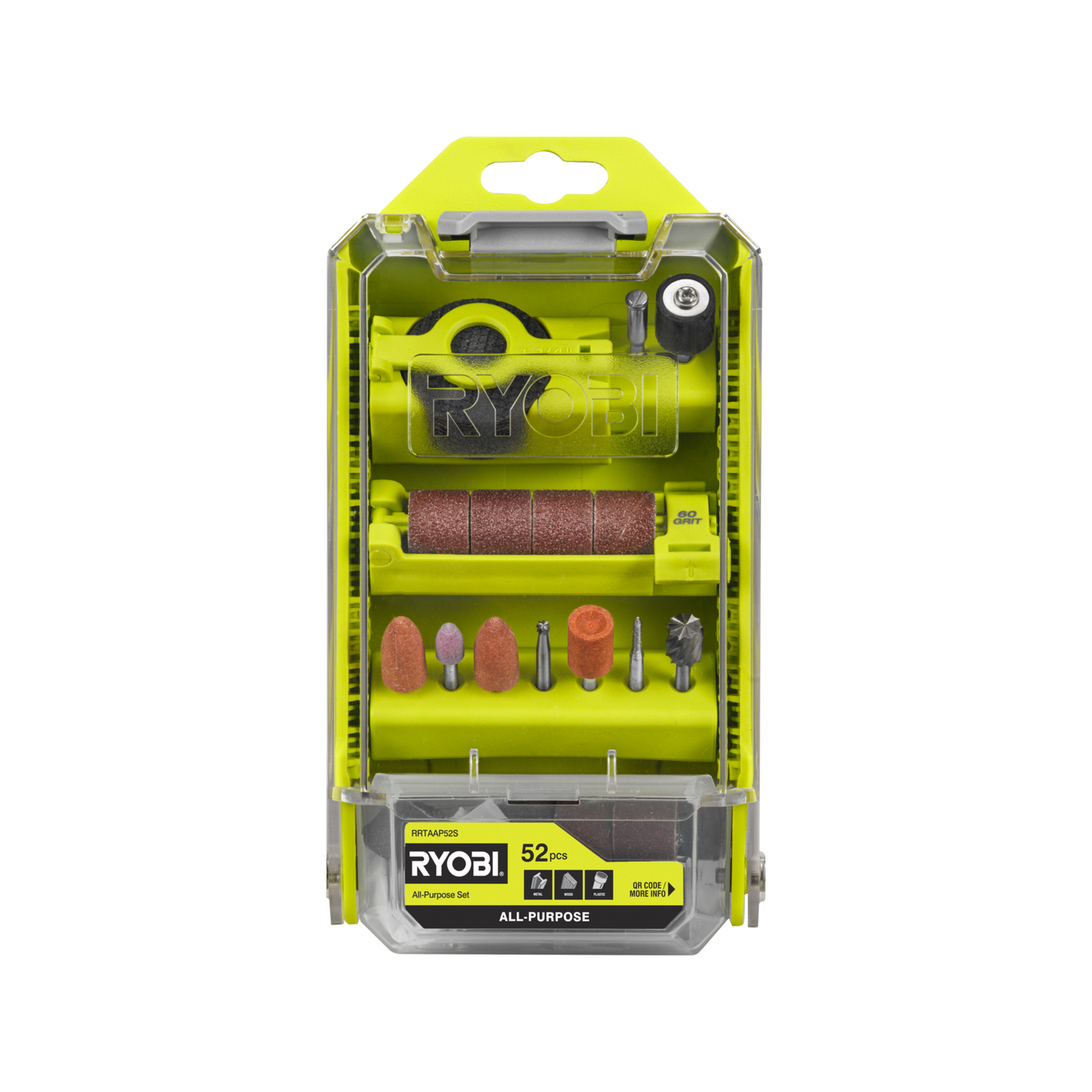 Ryobi All Purpose Rotary Tool Accessory Set - 55 x 5 x 101mm - 52 Piece