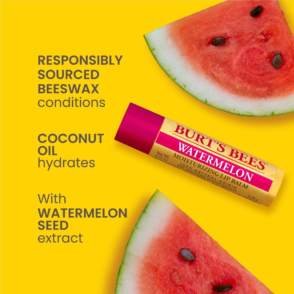 Burts Bees Moisturising Lip Balm Watermelon 4.25g