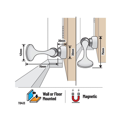 Adoored White Magnetic Door Stop 42mm