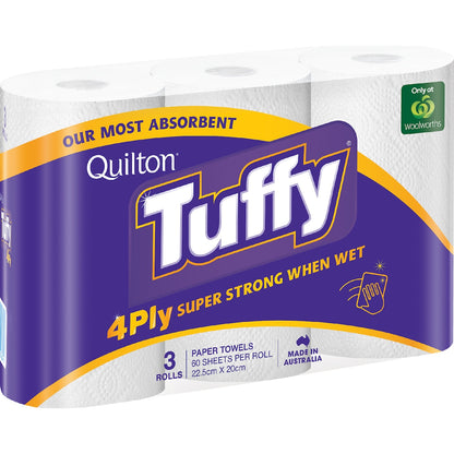 Quilton Tuffy 4 Ply White Paper Towel 3 X 60 Pack