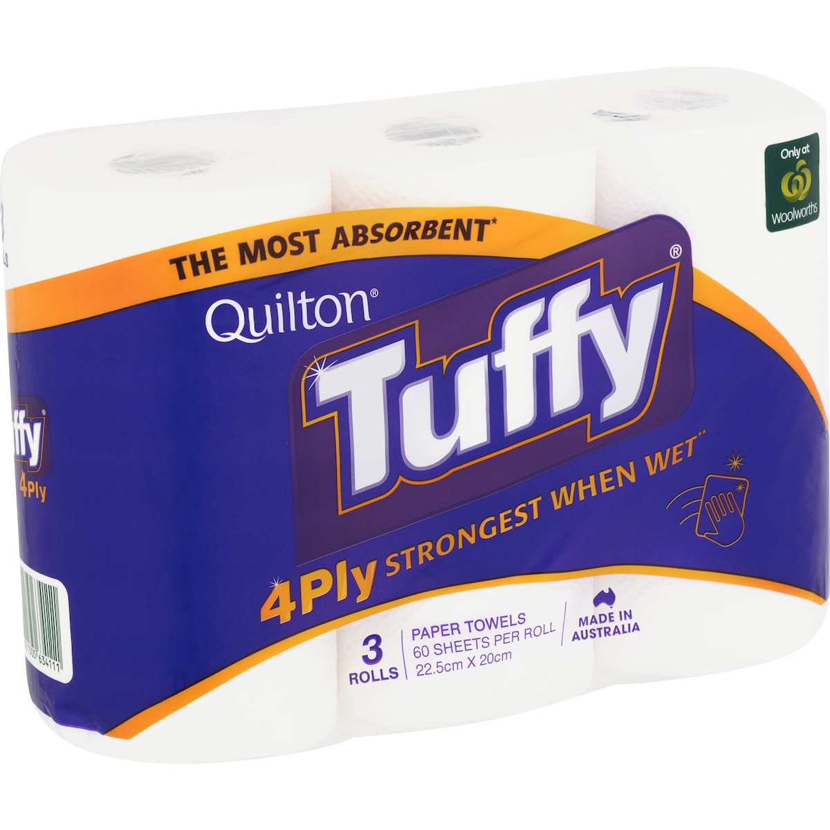 Quilton Tuffy Paper Towel White 4 Ply 180 Sheets 3 Pack