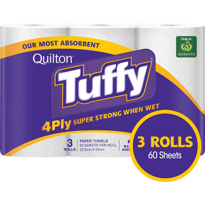 Quilton Tuffy 4 Ply White Paper Towel 3 X 60 Pack