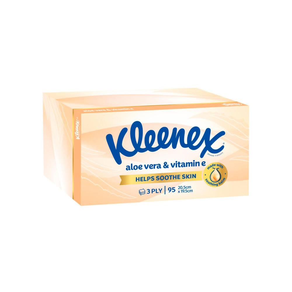 Kleenex 3 Ply Wellbeing Tissues Facial Aloe Vera - 95 pack