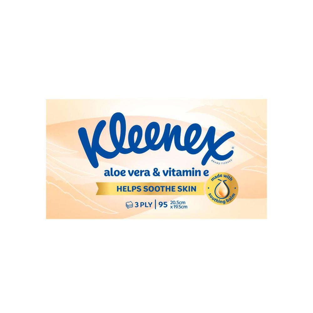 Kleenex 3 Ply Wellbeing Tissues Facial Aloe Vera - 95 pack