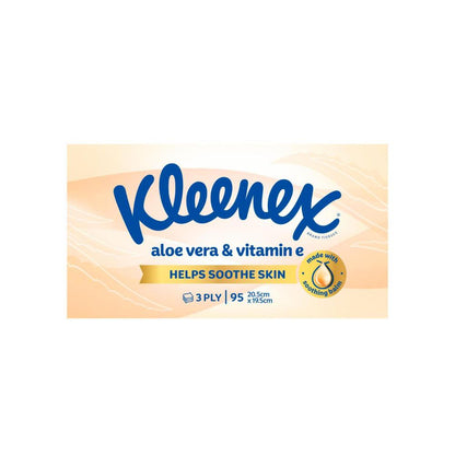 Kleenex 3 Ply Wellbeing Tissues Facial Aloe Vera - 95 pack