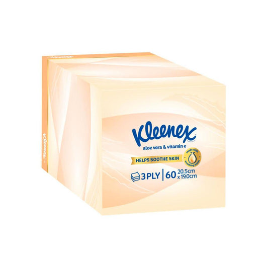 Kleenex 3 Ply Wellbeing Aloe Vera Facial Tissues - 60 Pack