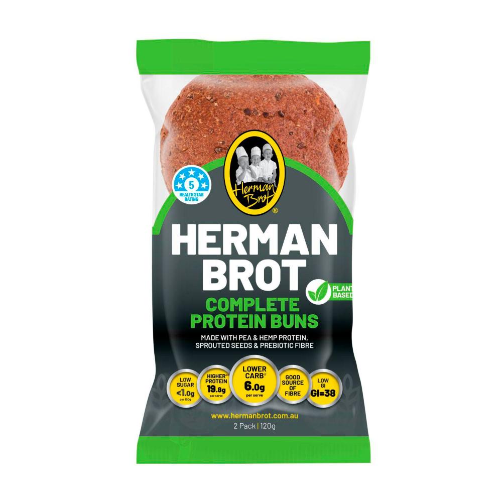 Herman Brot Complete Protein Buns 2 Pack - 120g