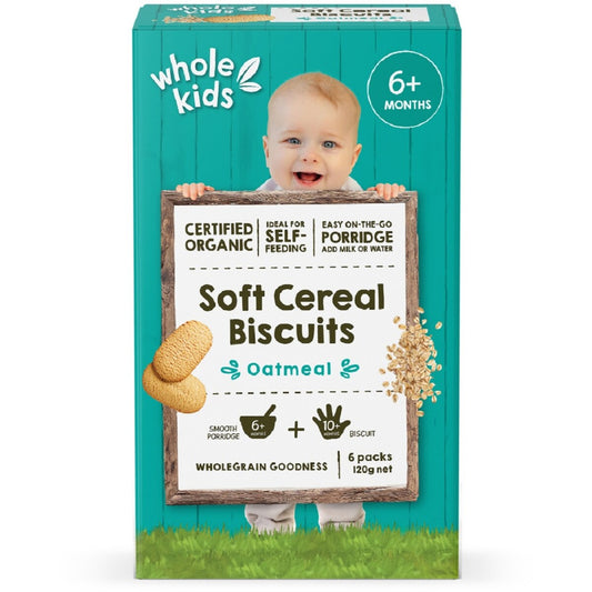 Whole Kids Organic Soft Cereal Biscuits - Oatmeal 120g