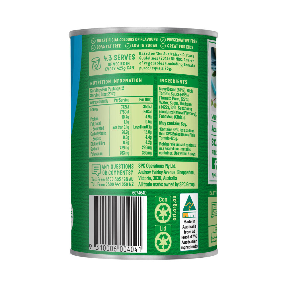 SPC Baked Beans in Rich Tomato Salt Reduced - 425g