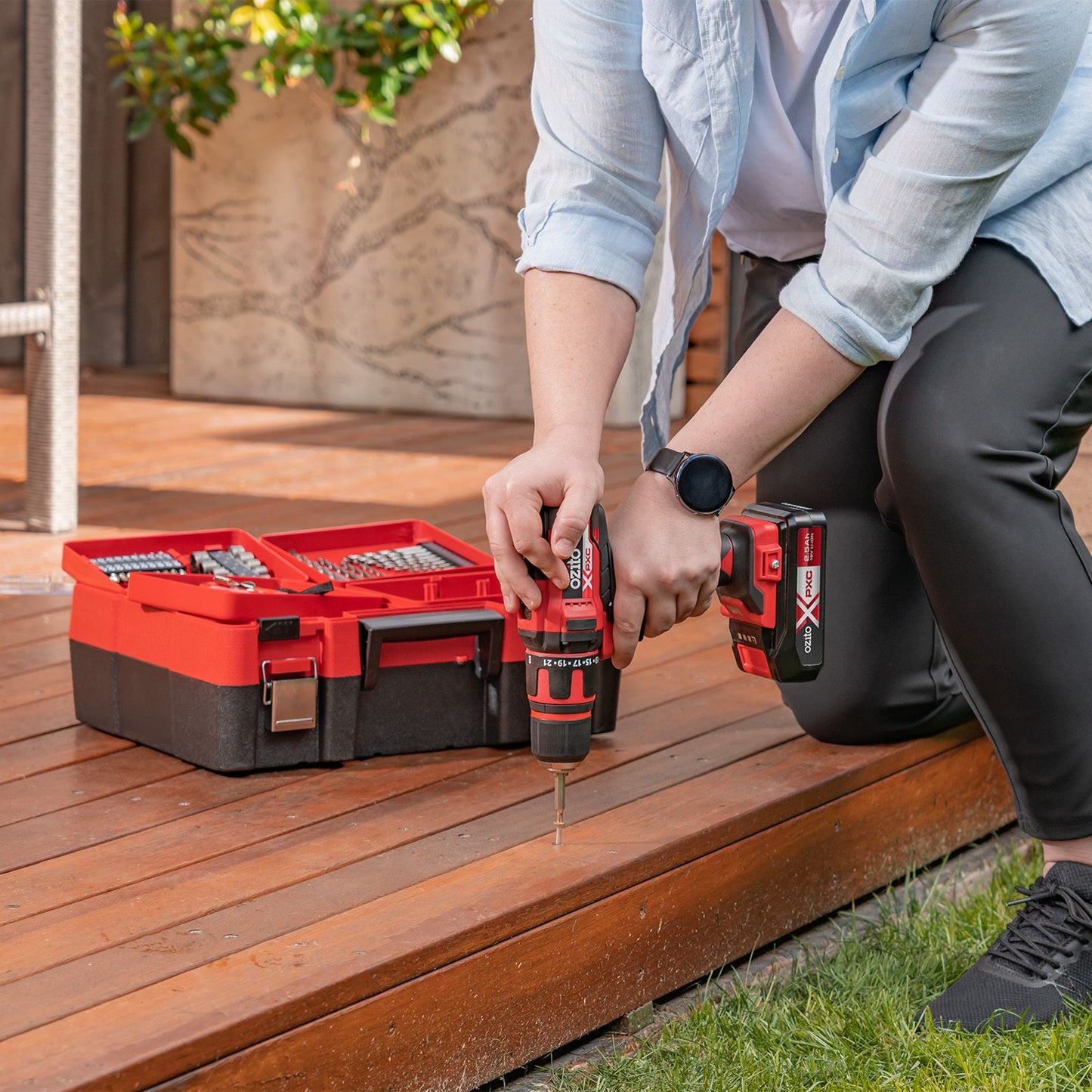 Ozito PXC Drill Driver Kit - 64 Piece