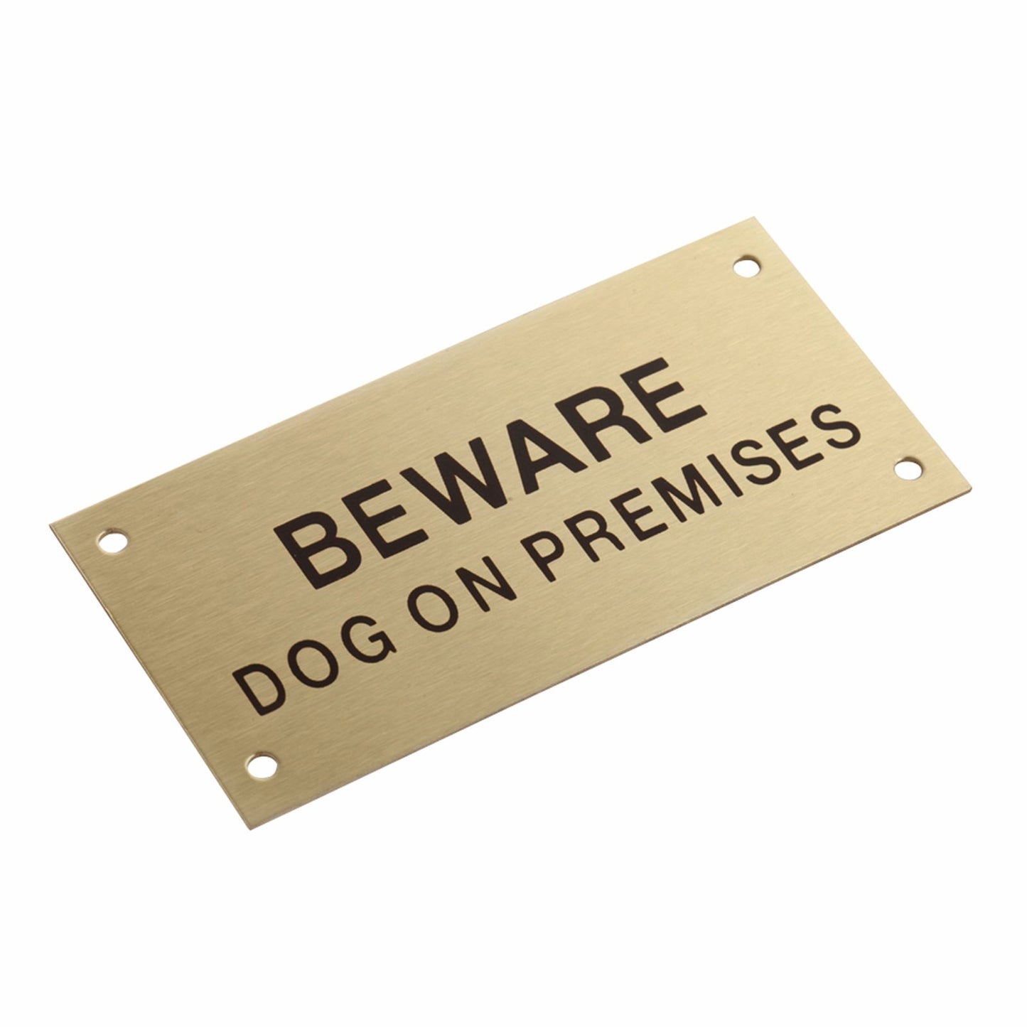 Sandleford Brass Beware Dog on Premises Sign - 95 x 47mm
