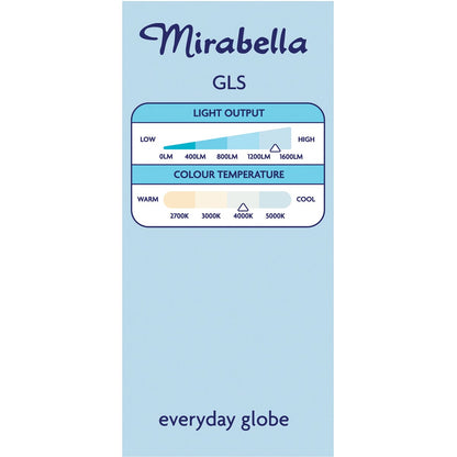 Mirabella 14W 1400lm LED GLS Everyday Globe Bayonet Cool White each