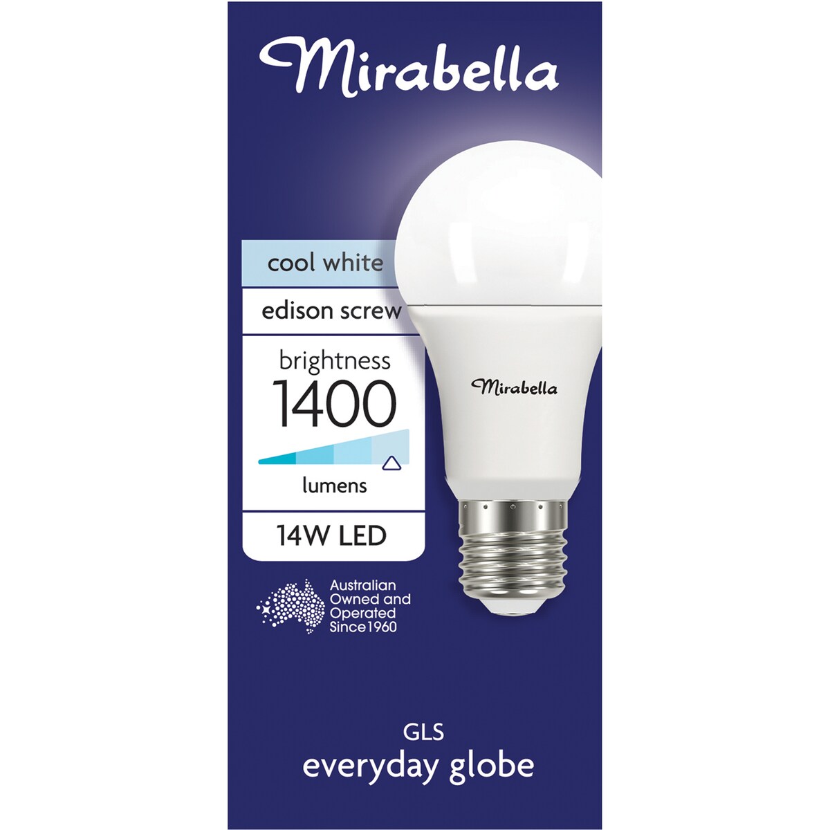 Mirabella 14W 1400lm LED GLS Everyday Globe Edison Screw Cool White each
