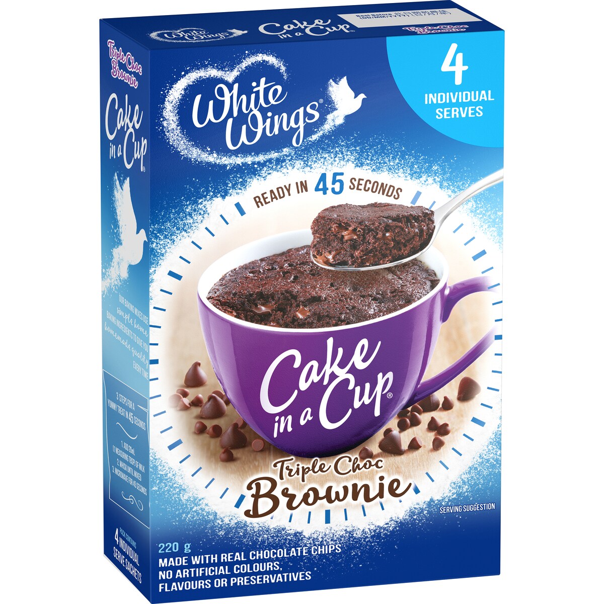 White Wings Cake In A Cup Triple Choc Brownie 4 pack