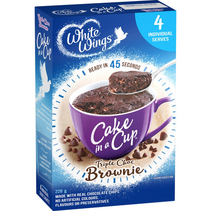 White Wings Cake In A Cup Triple Choc Brownie 4 pack