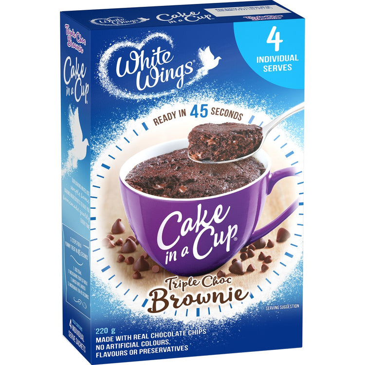 White Wings Cake In A Cup Triple Choc Brownie 4 pack