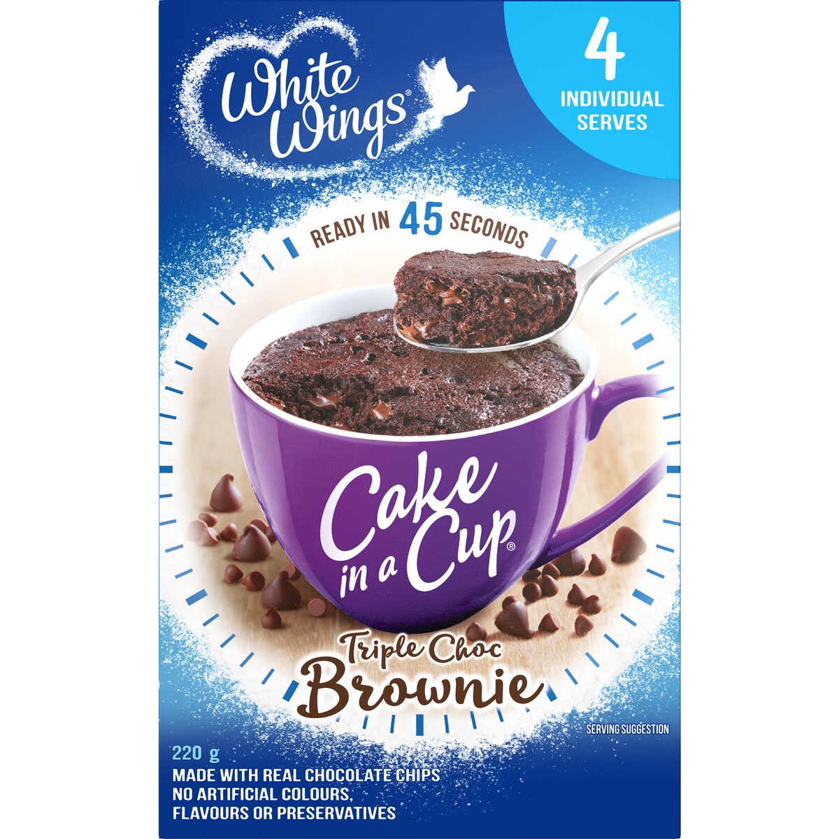 White Wings Cake In A Cup Triple Choc Brownie 4 pack