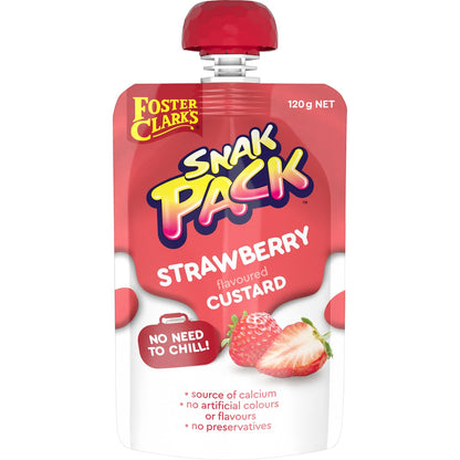 Foster Clark's Snak Pack Strawberry Flavoured Custard Pouch 120g