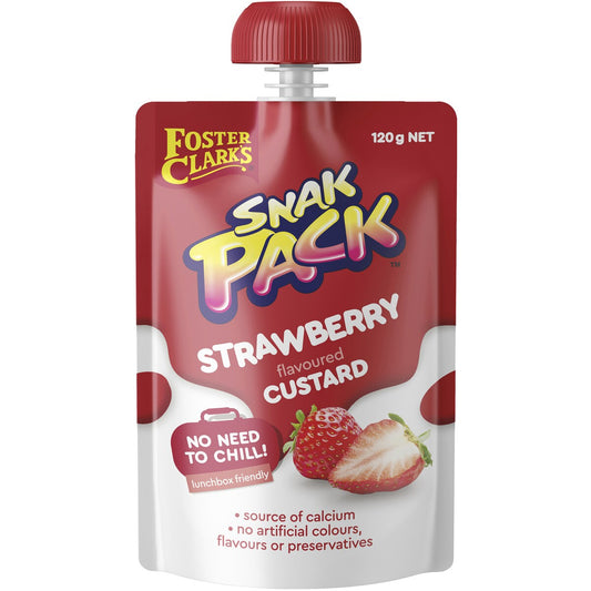Foster Clark's Snak Pack Strawberry Flavoured Custard Pouch 120g