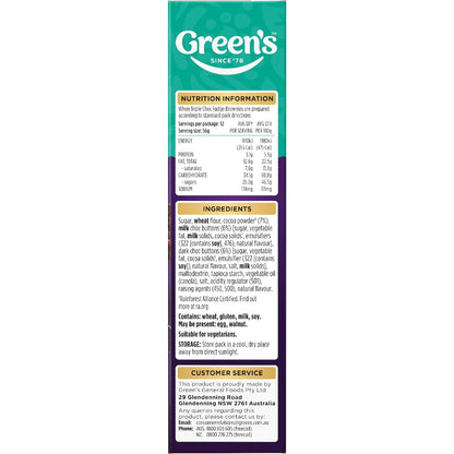 Greens Deluxe Triple Choc Brownie Mix 500g