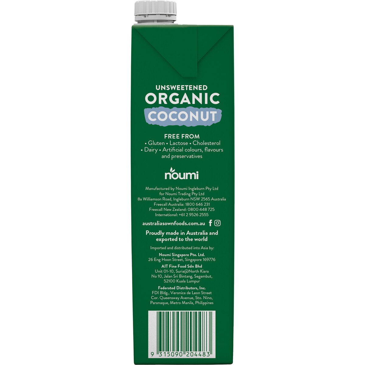Australias Own Unsweetened Coconut Milk 1l