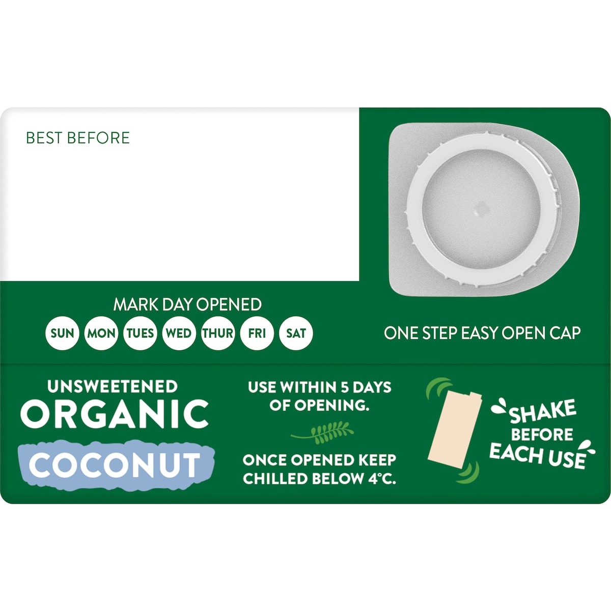 Australias Own Unsweetened Coconut Long Life Milk Uht 1l