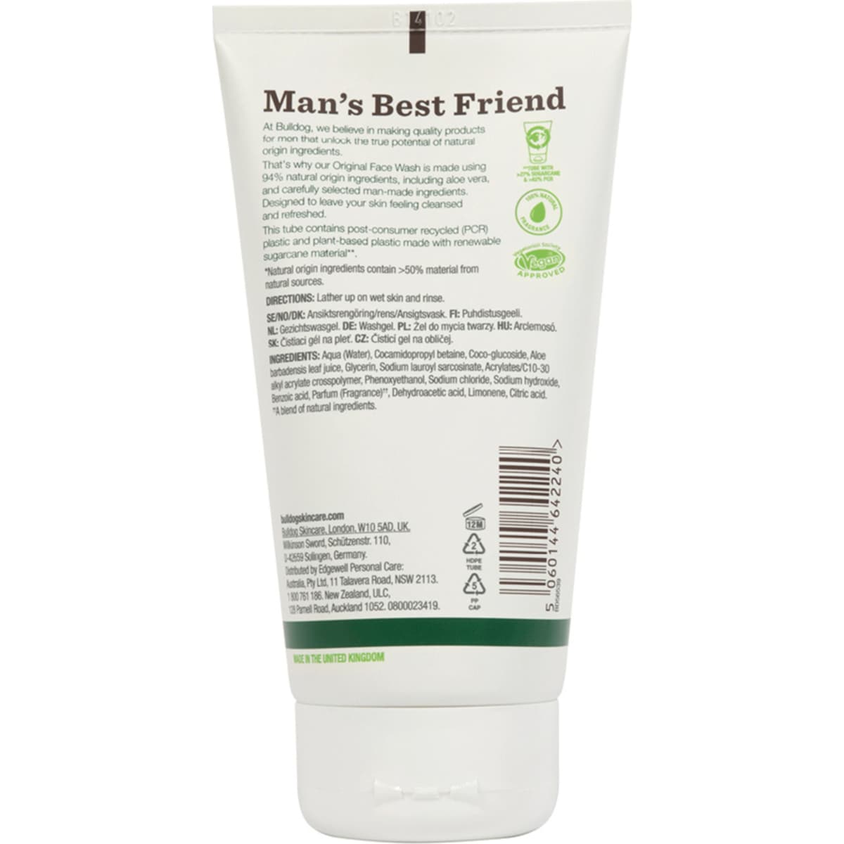 Bulldog Skincare Skincare For Men Original Face Wash 150ml
