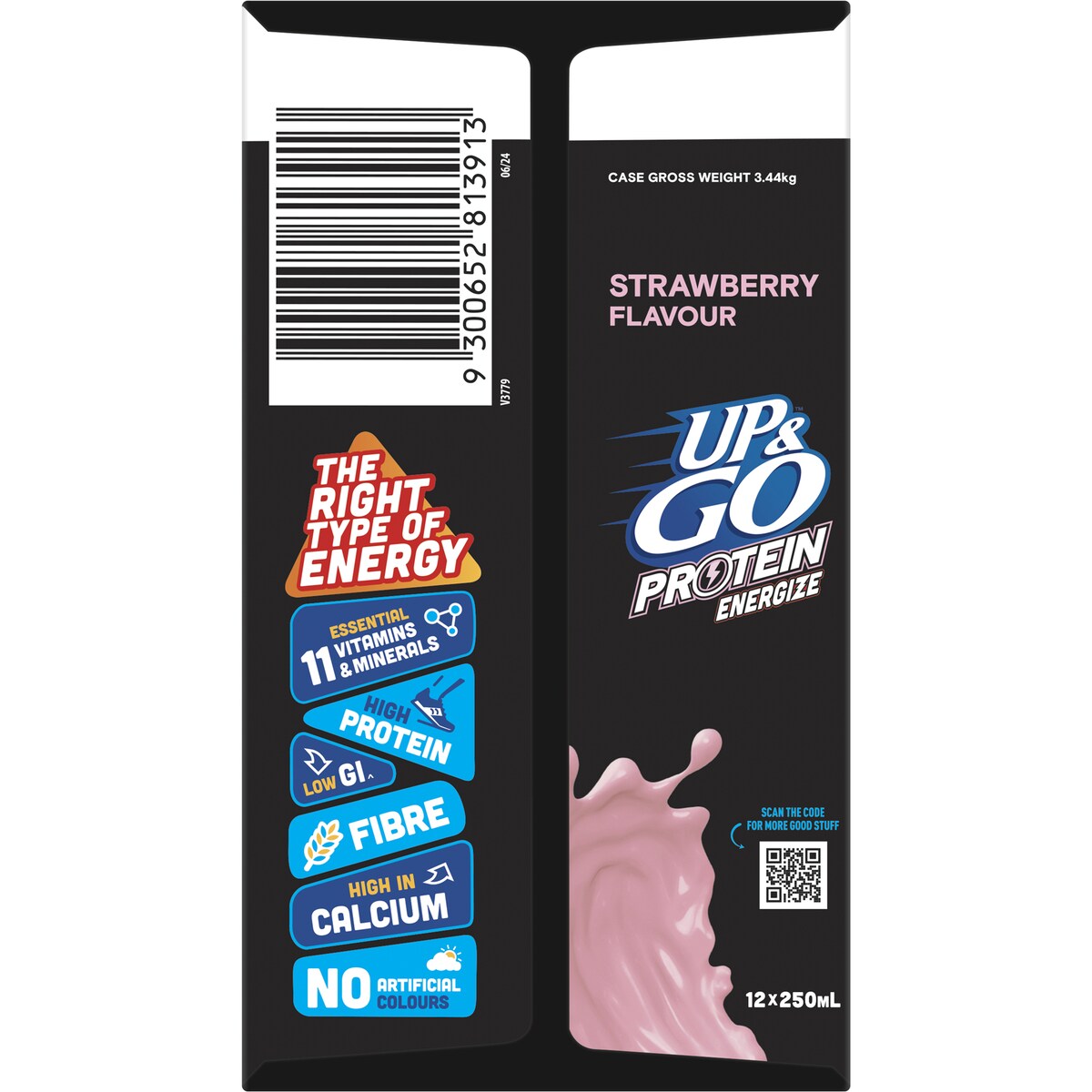 Sanitarium Up & Go Protein Energize Strawberry Flavour 250ml x 12 pack