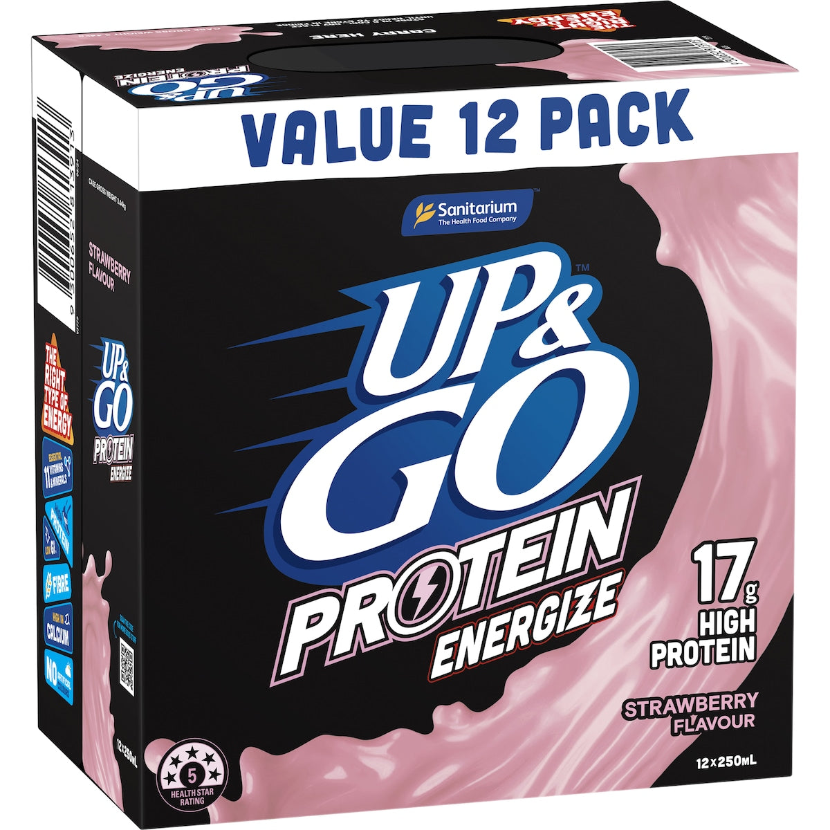 Sanitarium Up & Go Protein Energize Strawberry Flavour 250ml x 12 pack