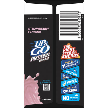 Sanitarium Up & Go Protein Energize Strawberry Flavour 250ml x 12 pack